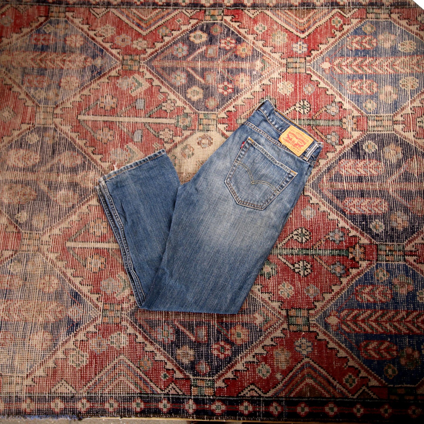 Levi's 505 W34 L28 Straight Leg Regular Fit Blue Denim Jeans