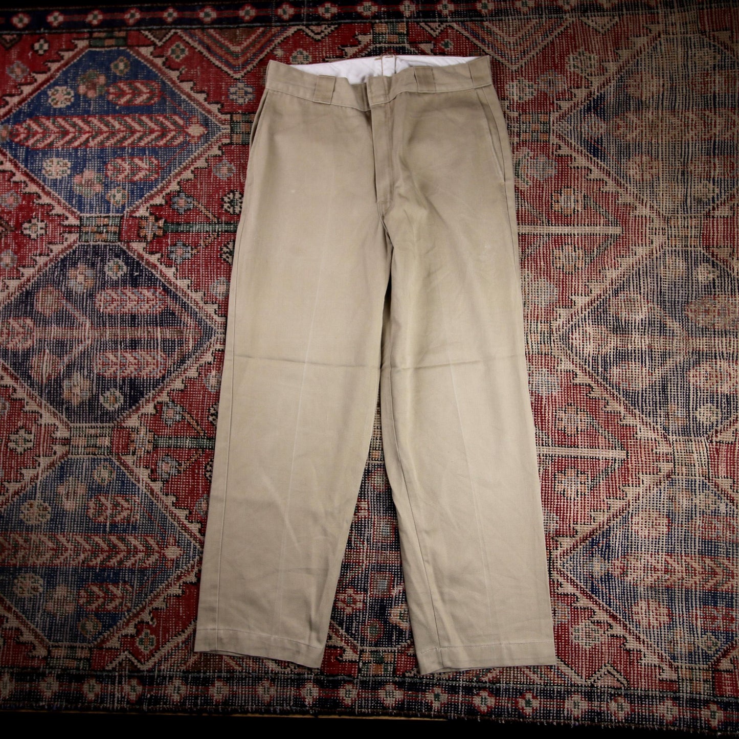 Dickies W30 L27 Straight Leg Beige Cotton Blend Trousers