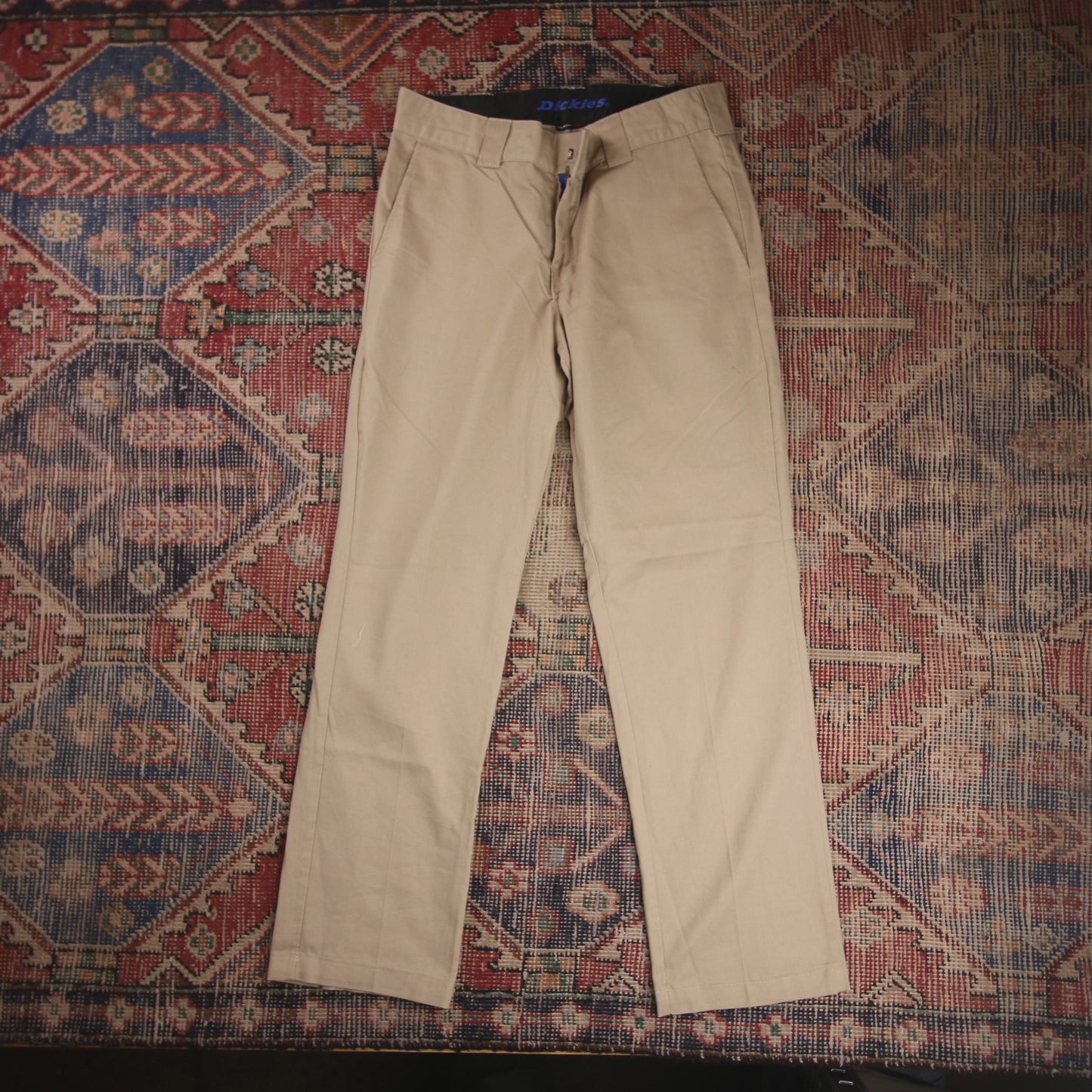 Dickies W30 L27 Straight Leg Beige Cotton Blend Trousers