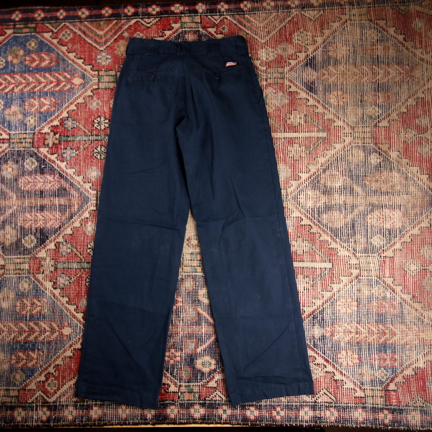 Dickies W28 L31 Straight Leg Blue Cotton Blend Trousers