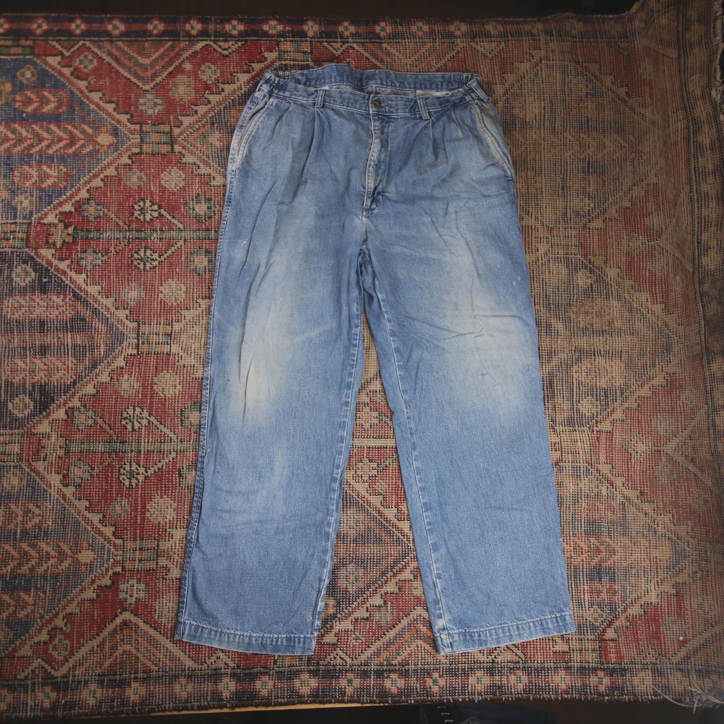 Lee W34 L27 Straight Leg Loose Fit Blue Denim Jeans