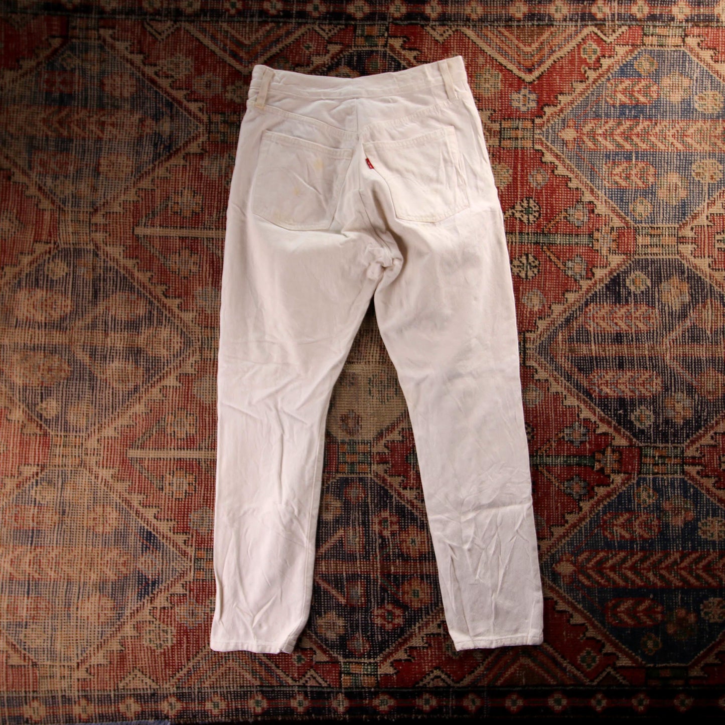 Levi's Red Tab W26 L27 Straight Leg White Denim Jeans