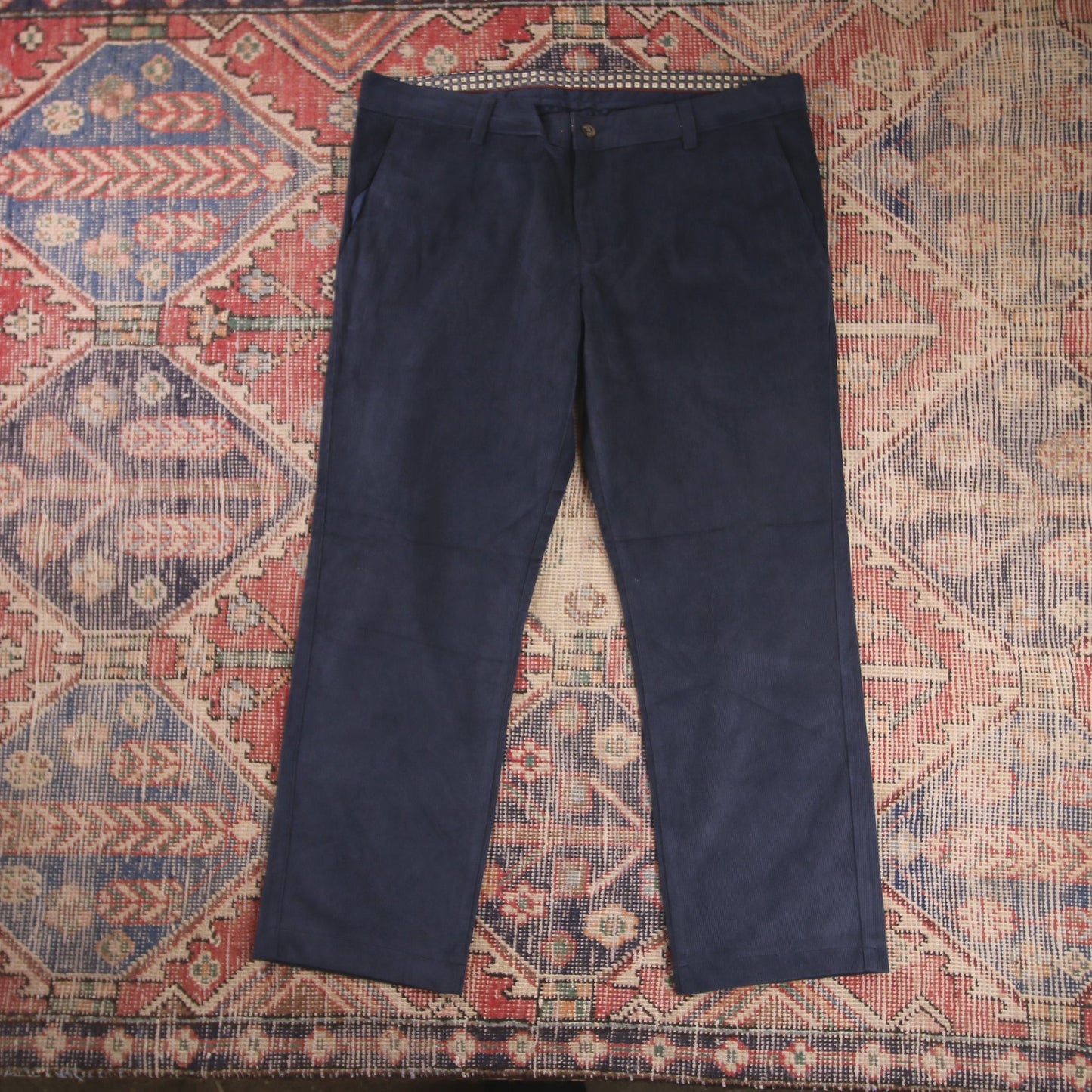 Unbranded W38 L28 Straight Leg Blue Corduroy Trousers