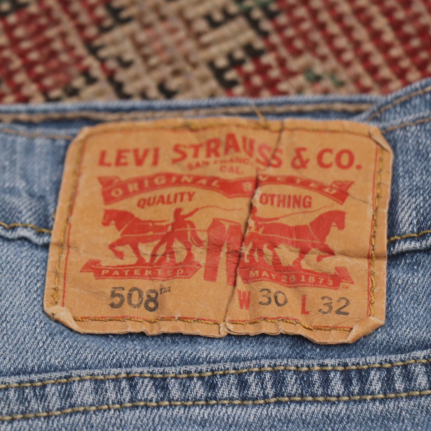 Levi's 508 W30 L30 Tapered Leg Regular Fit Classic Ripped Style Blue Denim Jeans