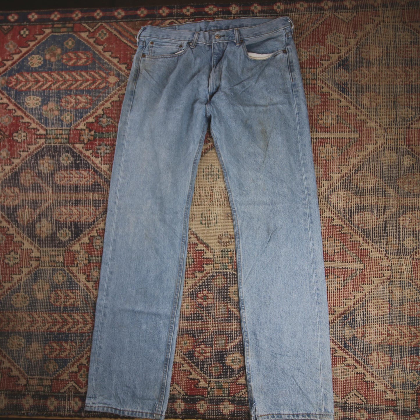 Levi's 505 W36 L34 Straight Leg Regular Fit Blue Denim Jeans
