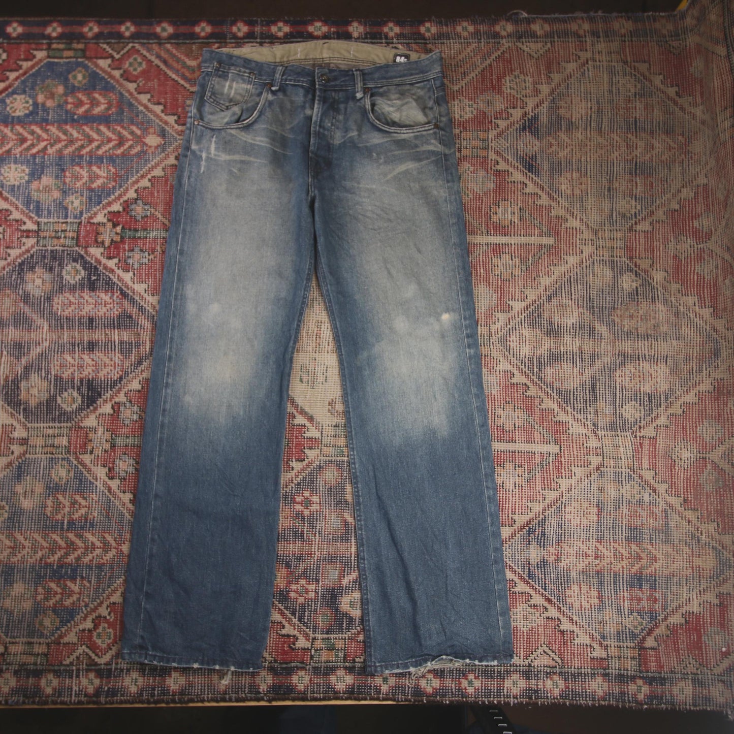 Lee W34 L31 Straight Leg Relaxed Fit Blue Denim Jeans