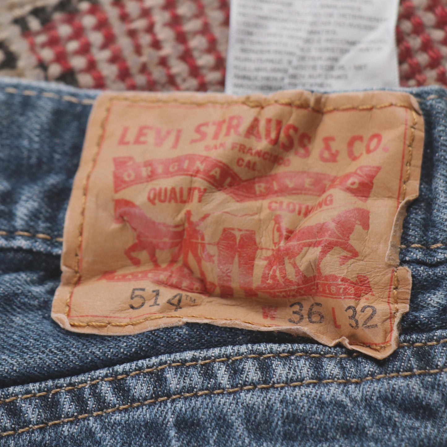 Levi's 514 Red Tab W32 L29 Straight Leg Blue Denim Jeans