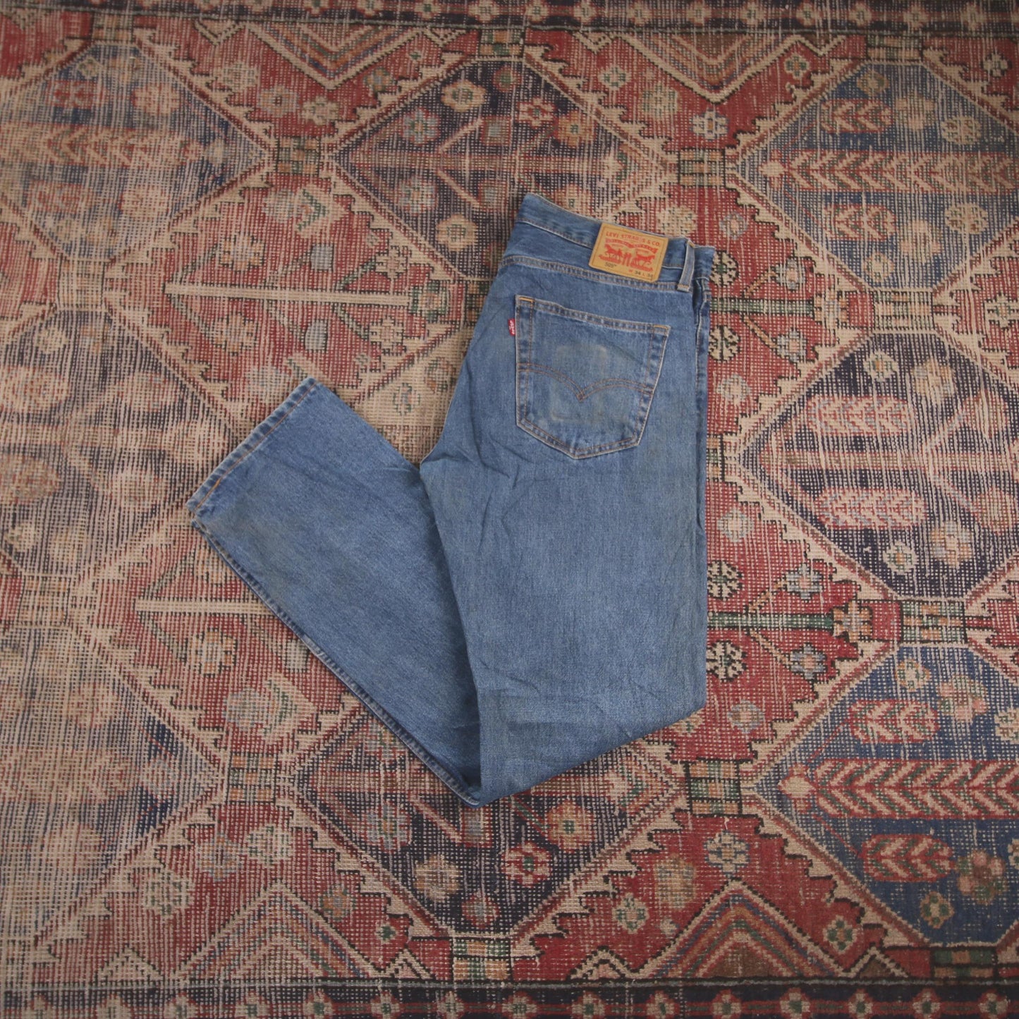 Levi's 505 W36 L33 Straight Leg Regular Fit Blue Denim Jeans