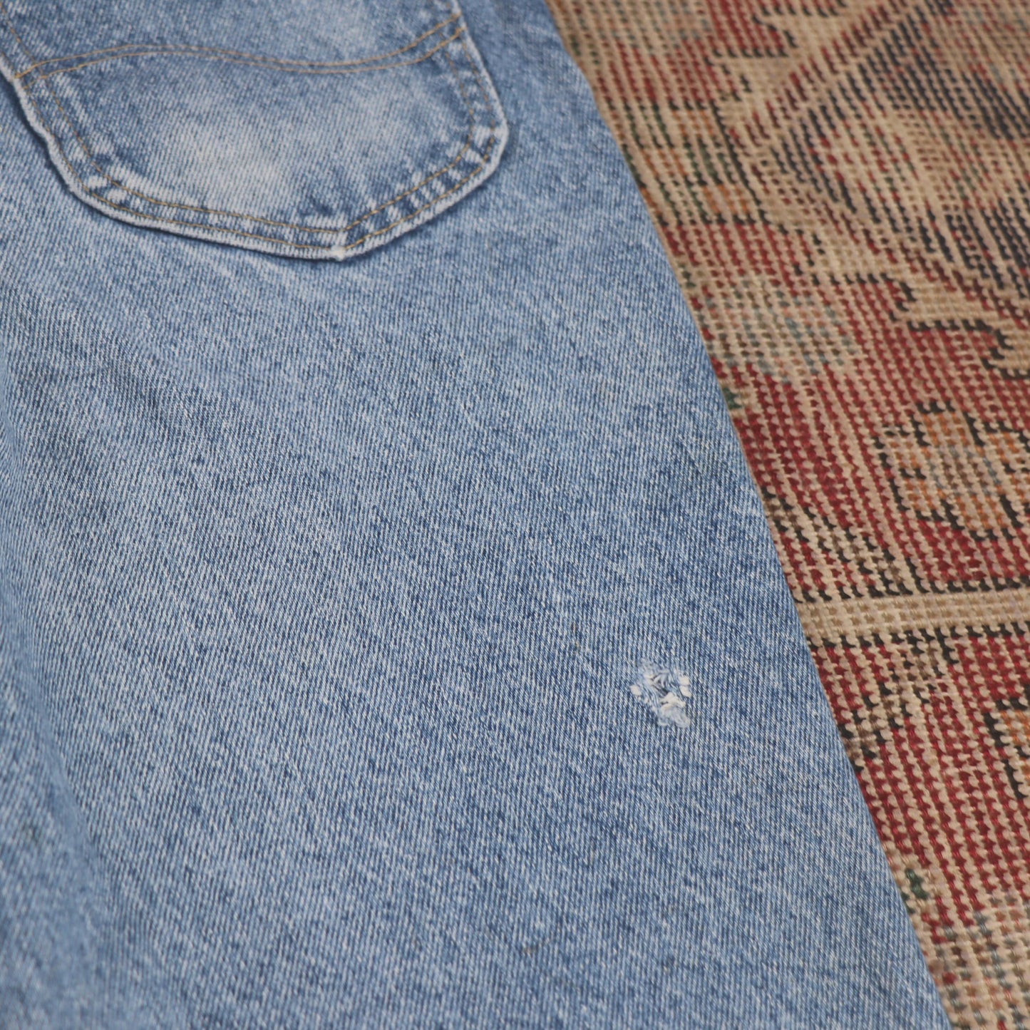 Lee W36 L30 Straight Leg Loose Fit Blue Denim Jeans