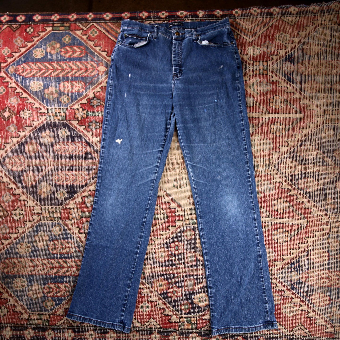 Lee W34 L32 Straight Leg Relaxed Fit Blue Denim Jeans