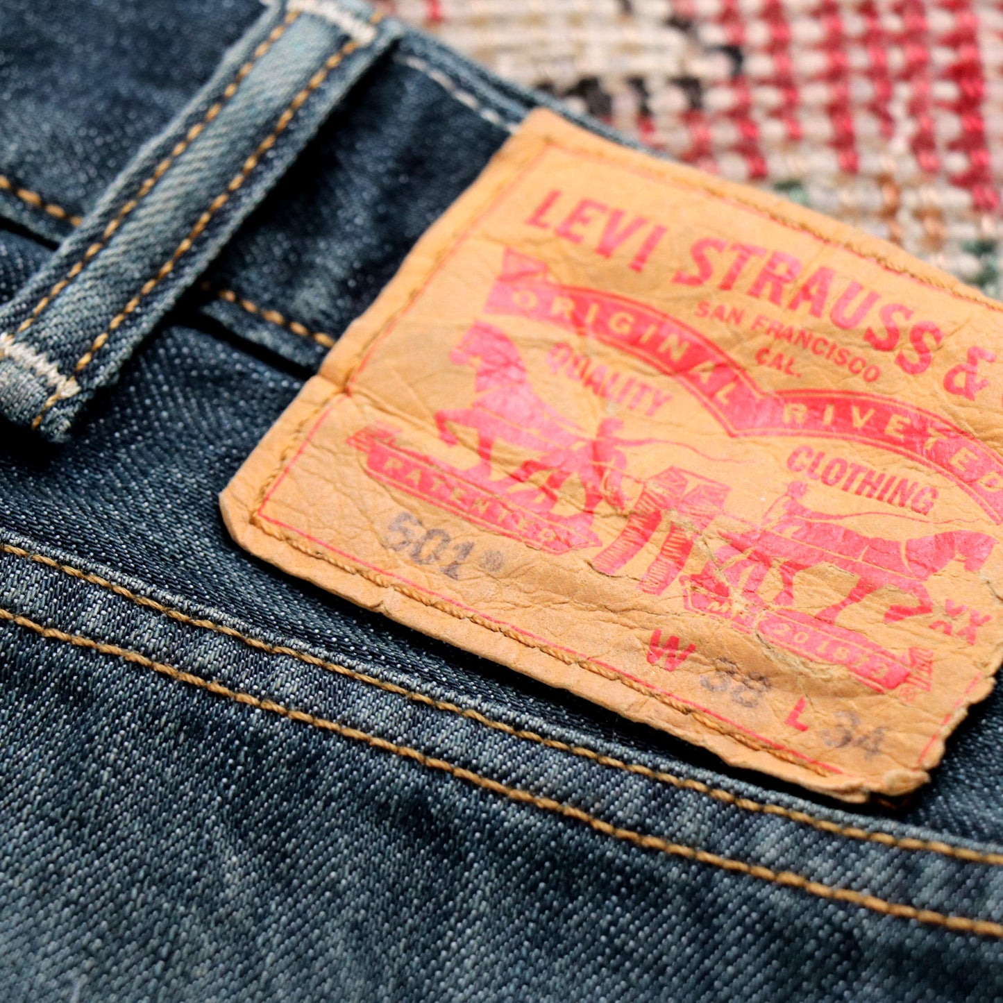 Levi's 501 W38 L32 Original Fit Blue Denim Jeans