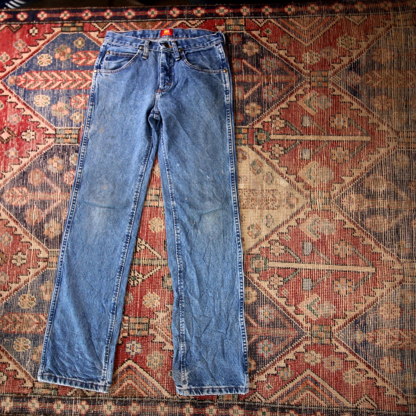 Wrangler W30 L30 Straight Leg Relaxed Fit Blue Denim Jeans