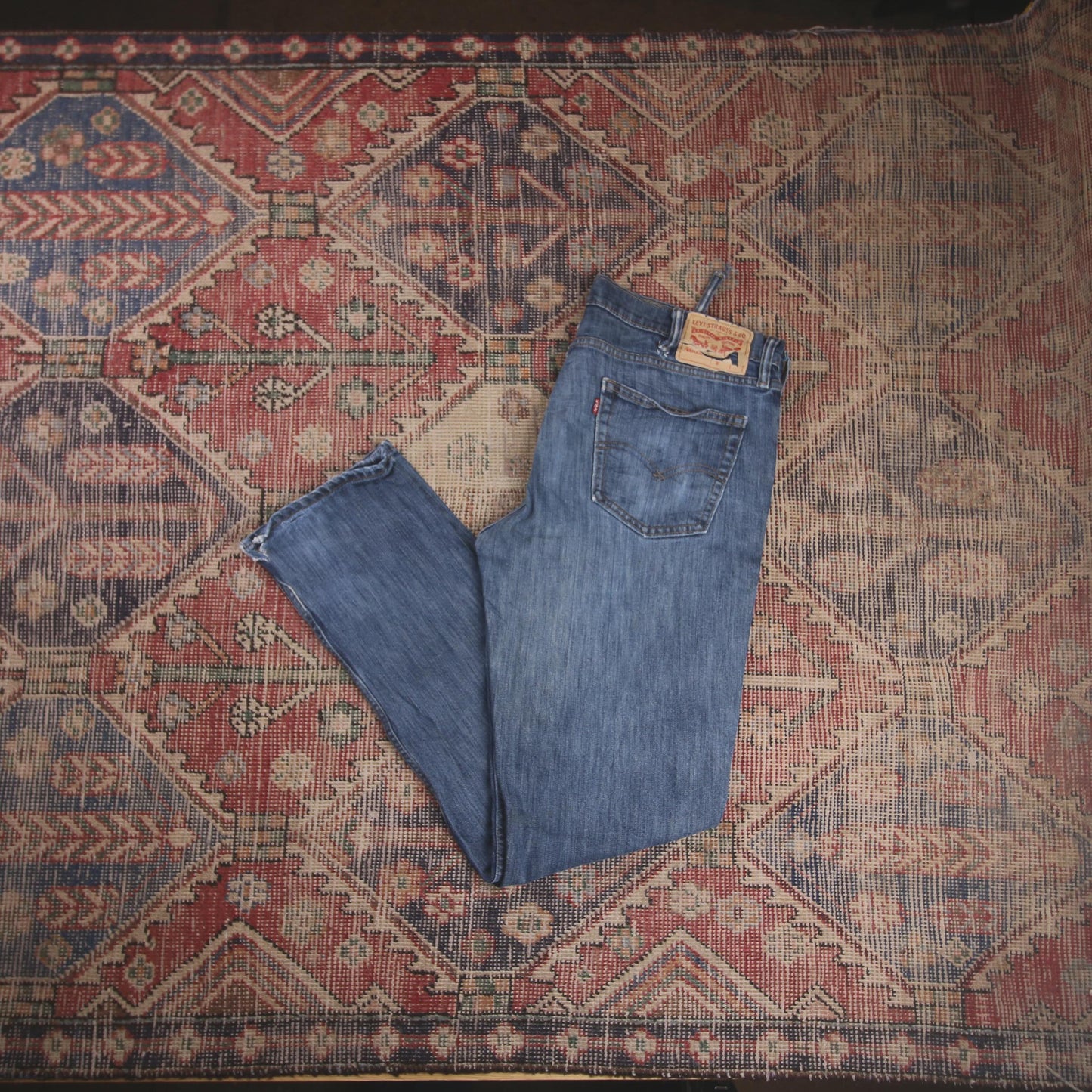 Levi's W38 L33 Straight Leg Blue Denim Jeans