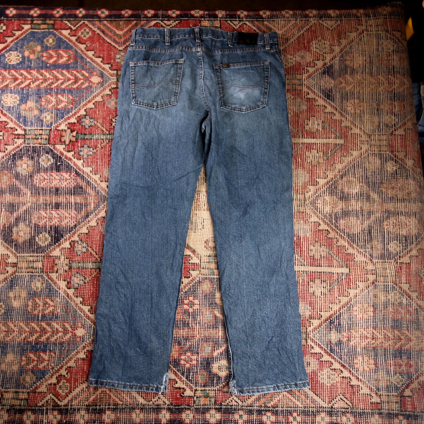 Lee W36 L29 Straight Leg Relaxed Fit Blue Denim Jeans