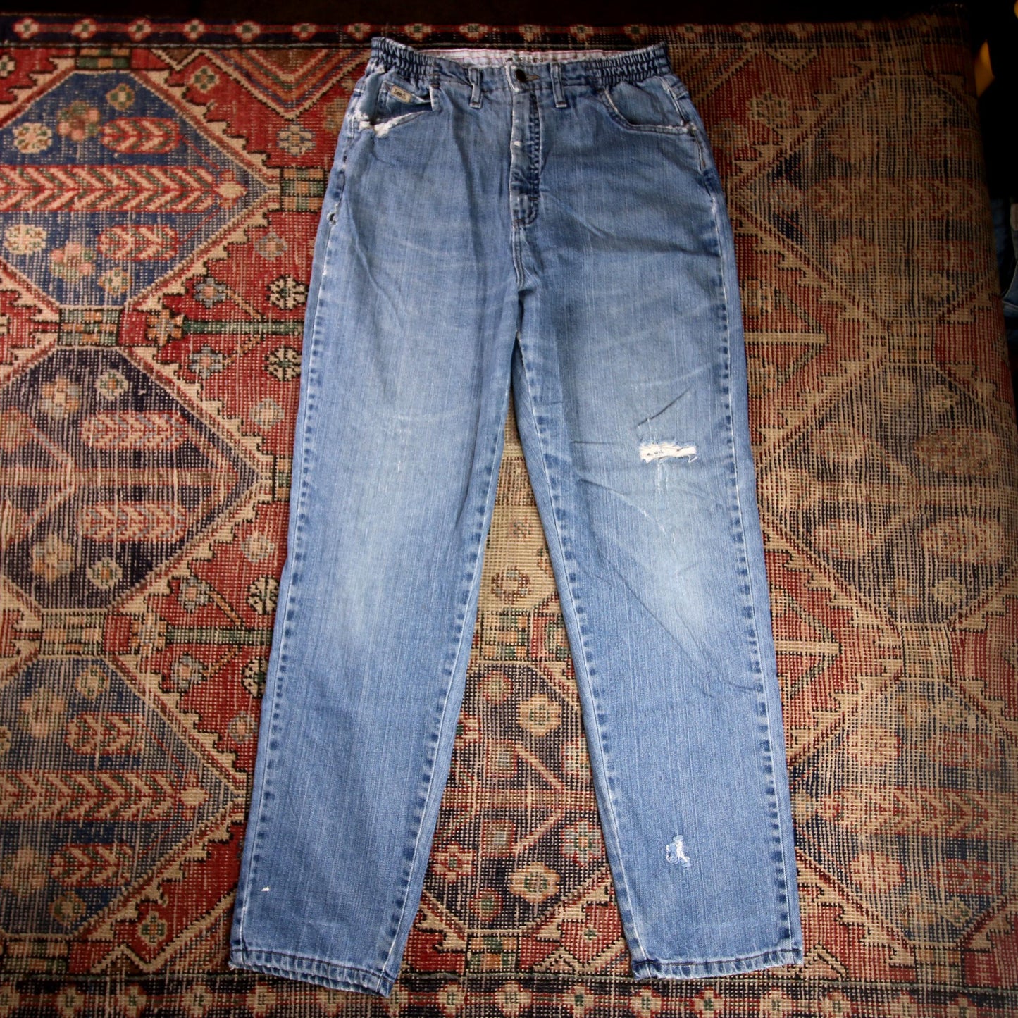 Lee W30 L30 Straight Leg Relaxed Fit Classic Ripped Style Blue Denim Jeans