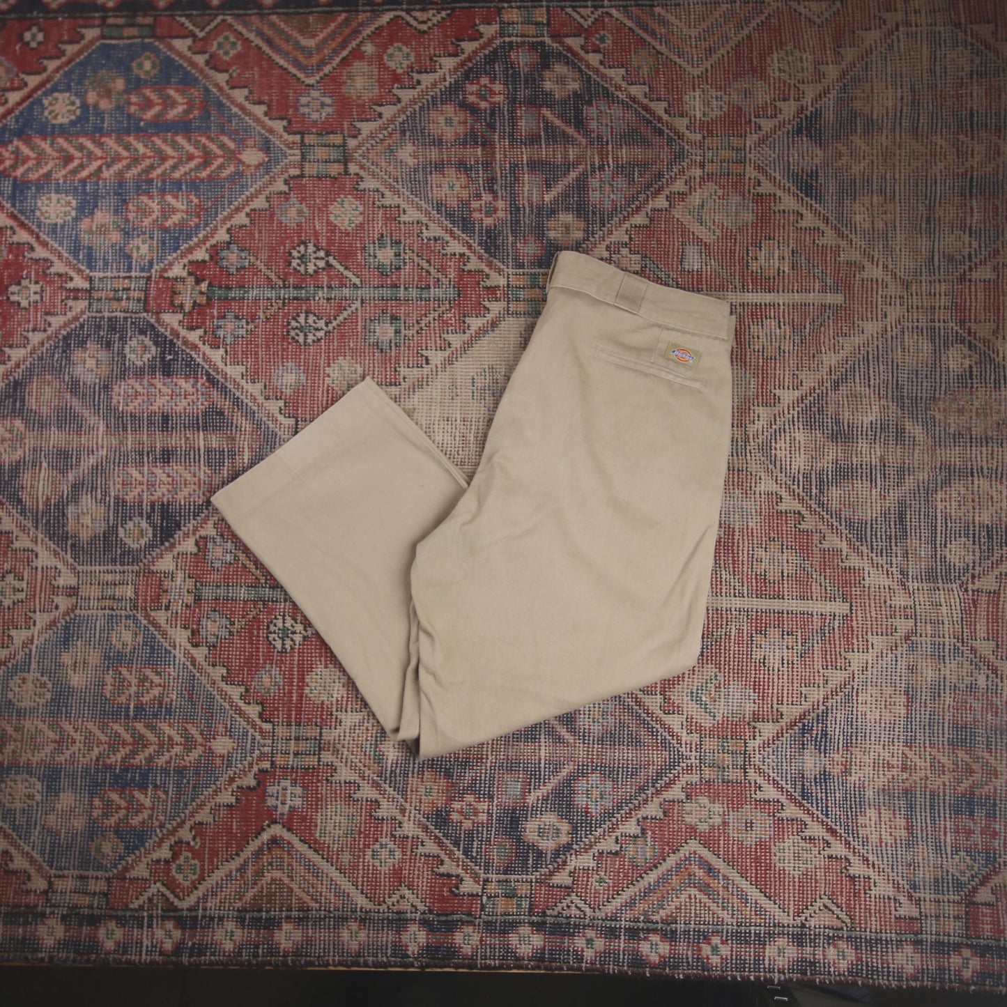 Dickies W36 L24 Straight Leg Beige Cotton Blend Trousers