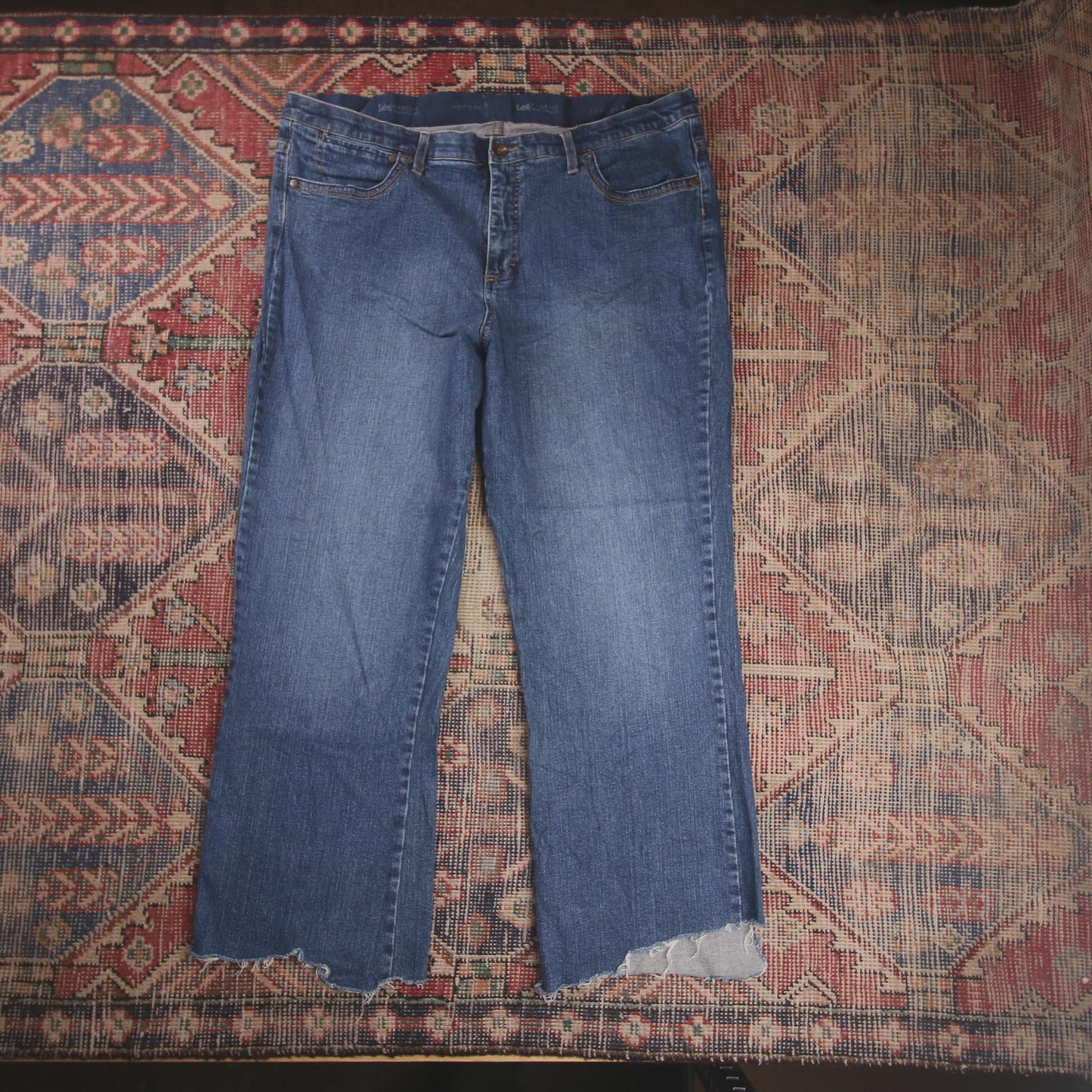 Lee W40 L27 Straight Leg Loose Fit Blue Denim Jeans