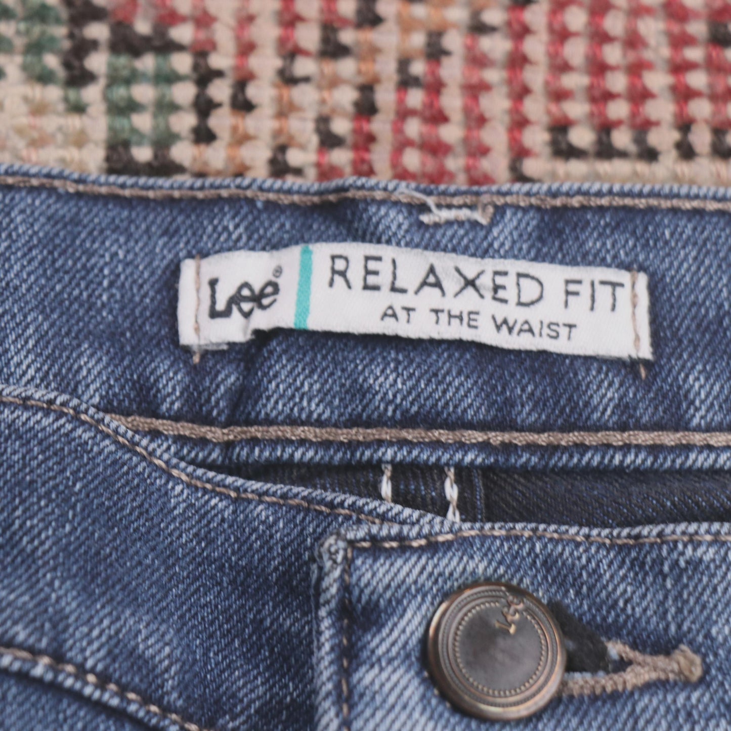 Lee W38 L27 Straight Leg Loose Fit Blue Denim Jeans