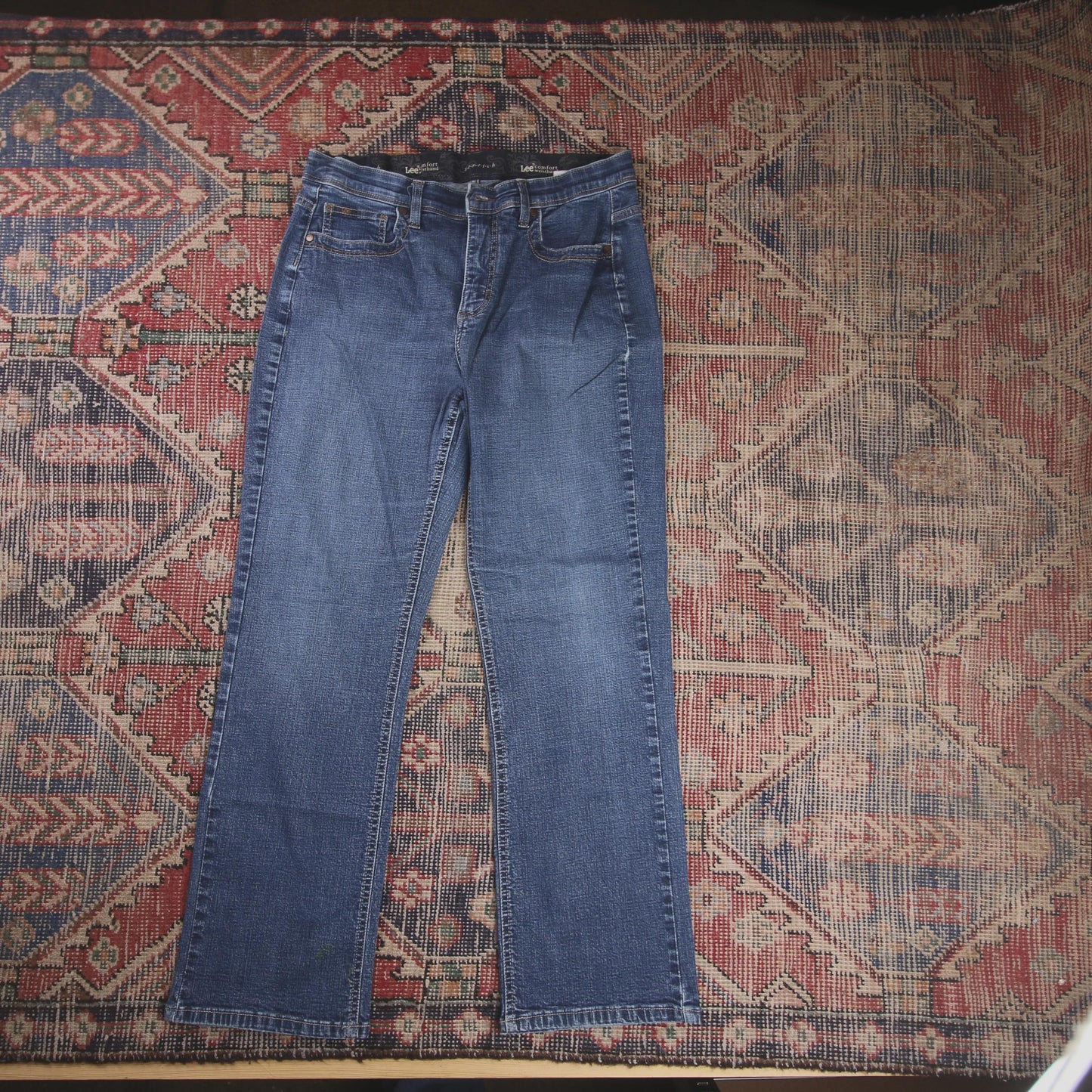 Lee W32 L28 Straight Leg Blue Denim Jeans