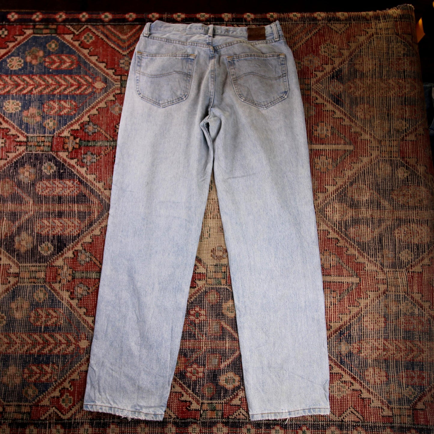 Lee W34 L32 Straight Leg Relaxed Fit Blue Denim Jeans