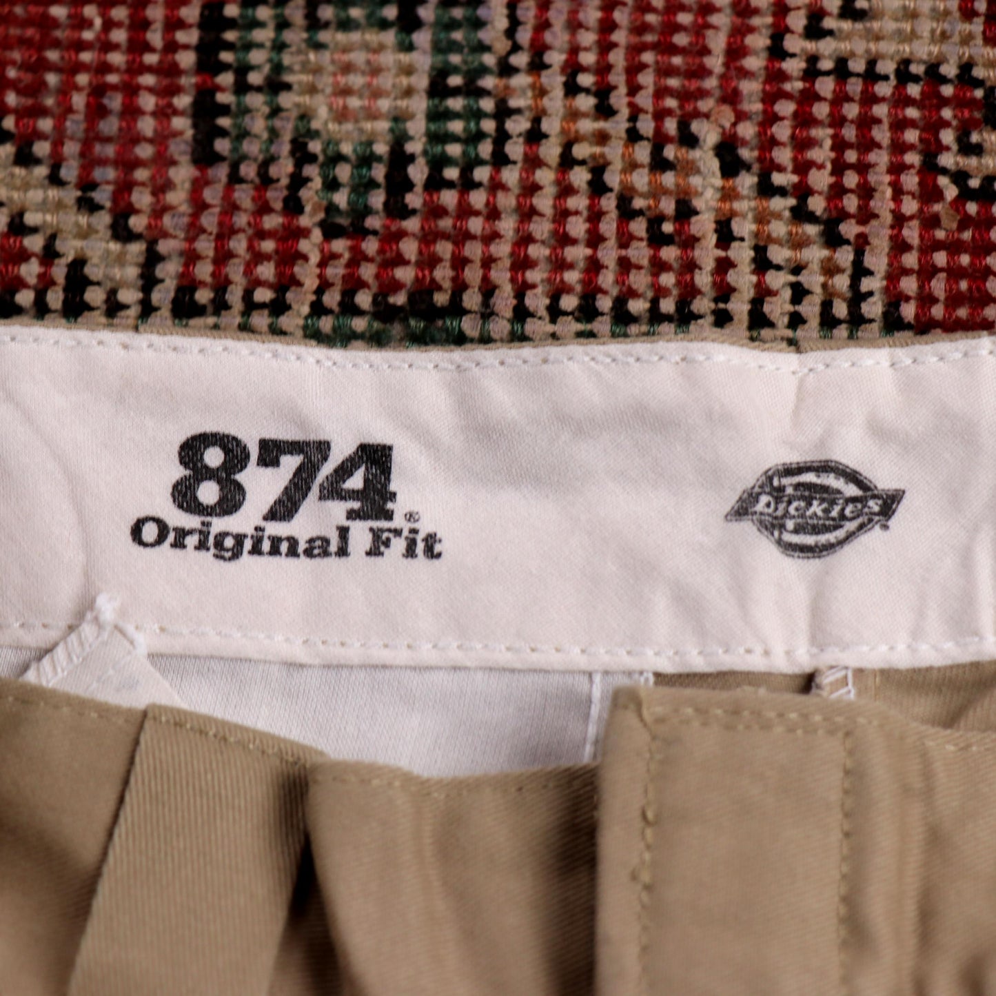 Dickies W28 L28 Straight Leg Beige Cotton Blend Trousers