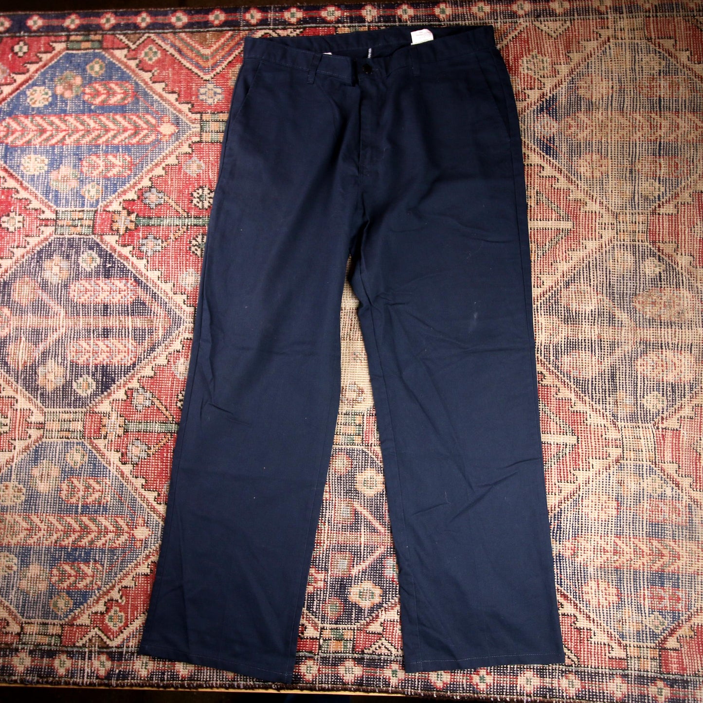 Dickies W36 L30 Straight Leg Blue Cotton Blend Trousers