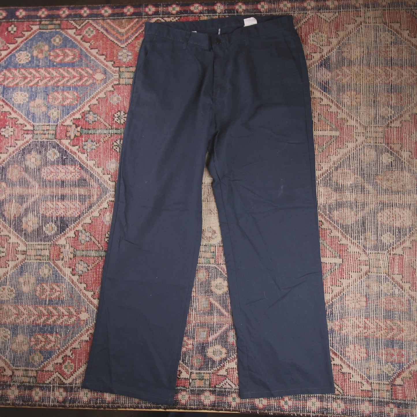 Dickies W36 L30 Straight Leg Blue Cotton Blend Trousers