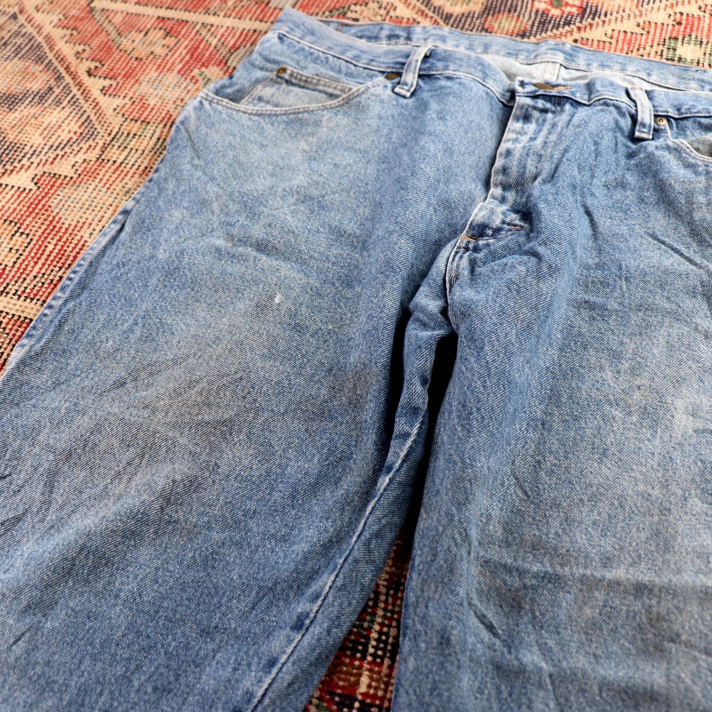 Wrangler W38 L30 Straight Leg Blue Denim Jeans