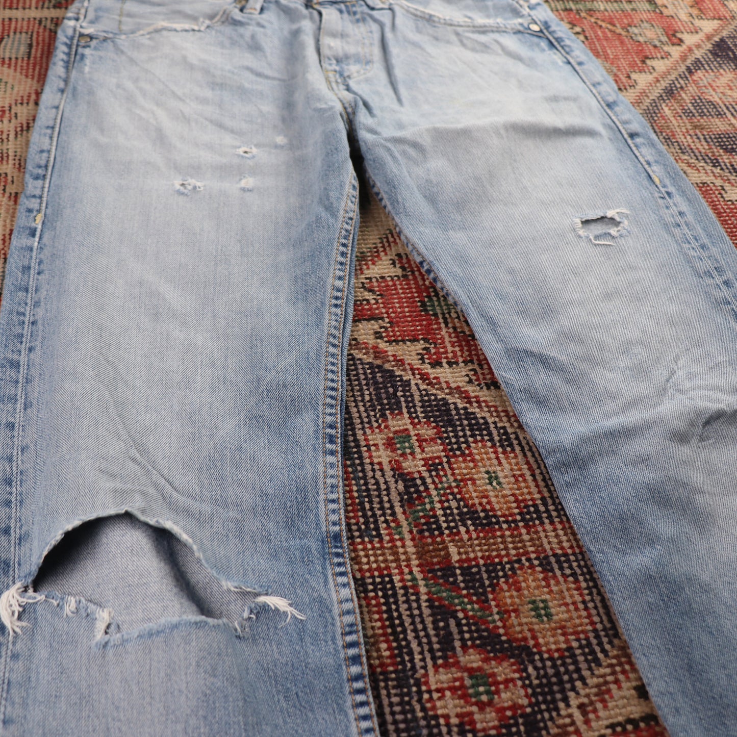 Levi's 504 Red Tab W30 L34 Straight Leg Regular Fit Classic Ripped Style Blue De