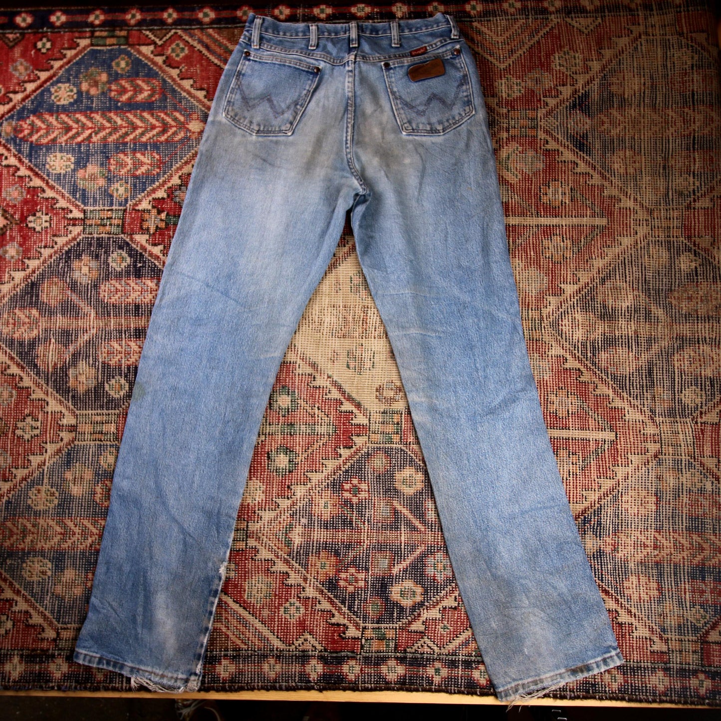 Wrangler W30 L34 Straight Leg Relaxed Fit Blue Denim Jeans