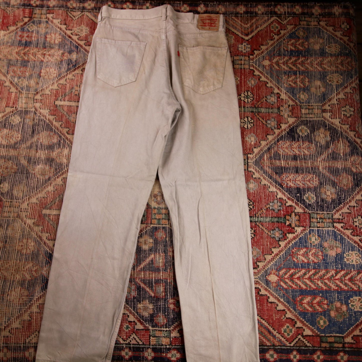 Levi's 550 W36 L34 Tapered Leg Relaxed Fit Beige Denim Jeans