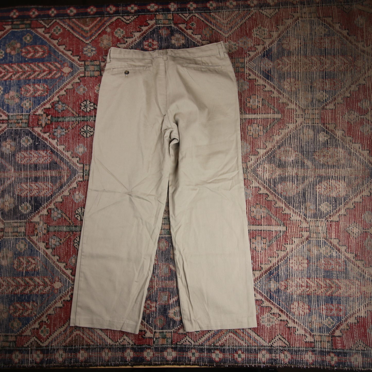 Dickies W32 L25 Straight Leg Beige Cotton Blend Trousers