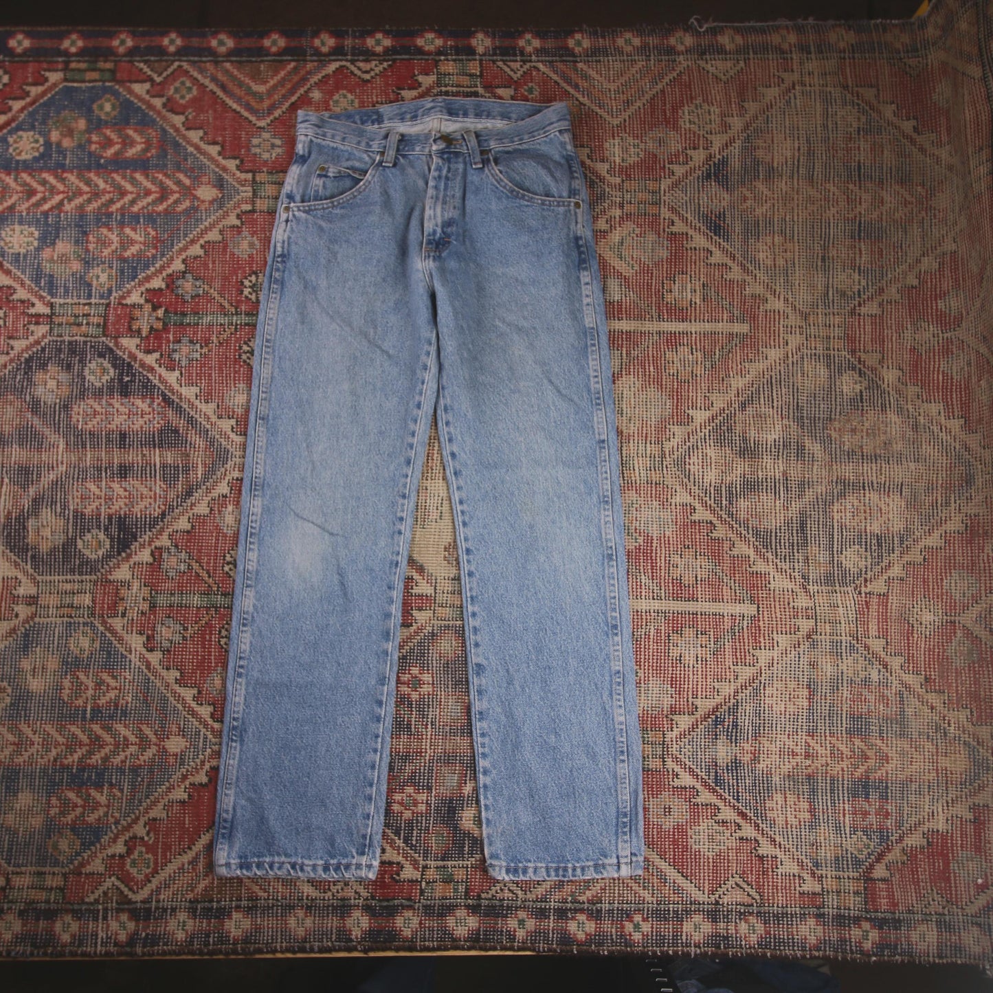 Wrangler W30 L30 Straight Leg Relaxed Fit Blue Denim Jeans
