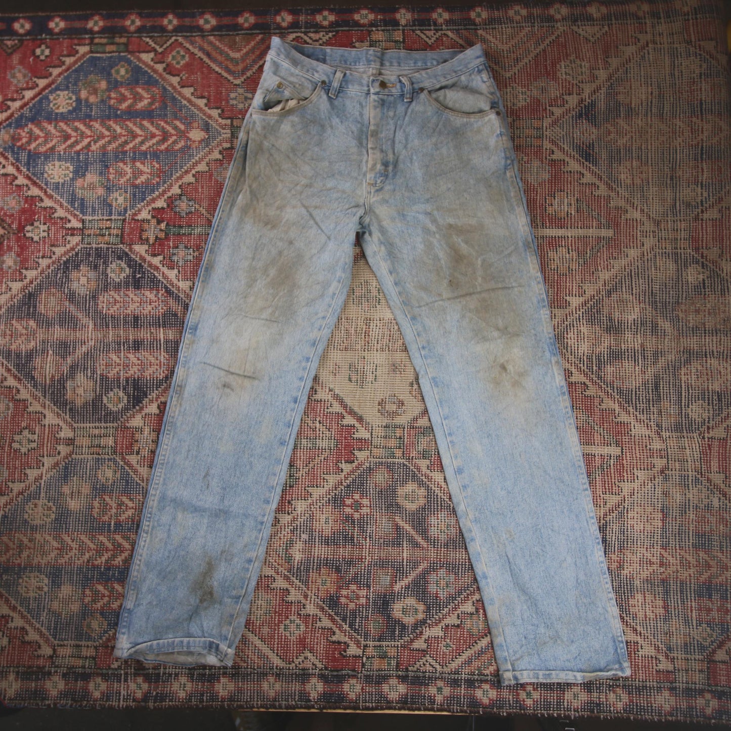 Wrangler W30 L31 Straight Leg Relaxed Fit Blue Denim Jeans