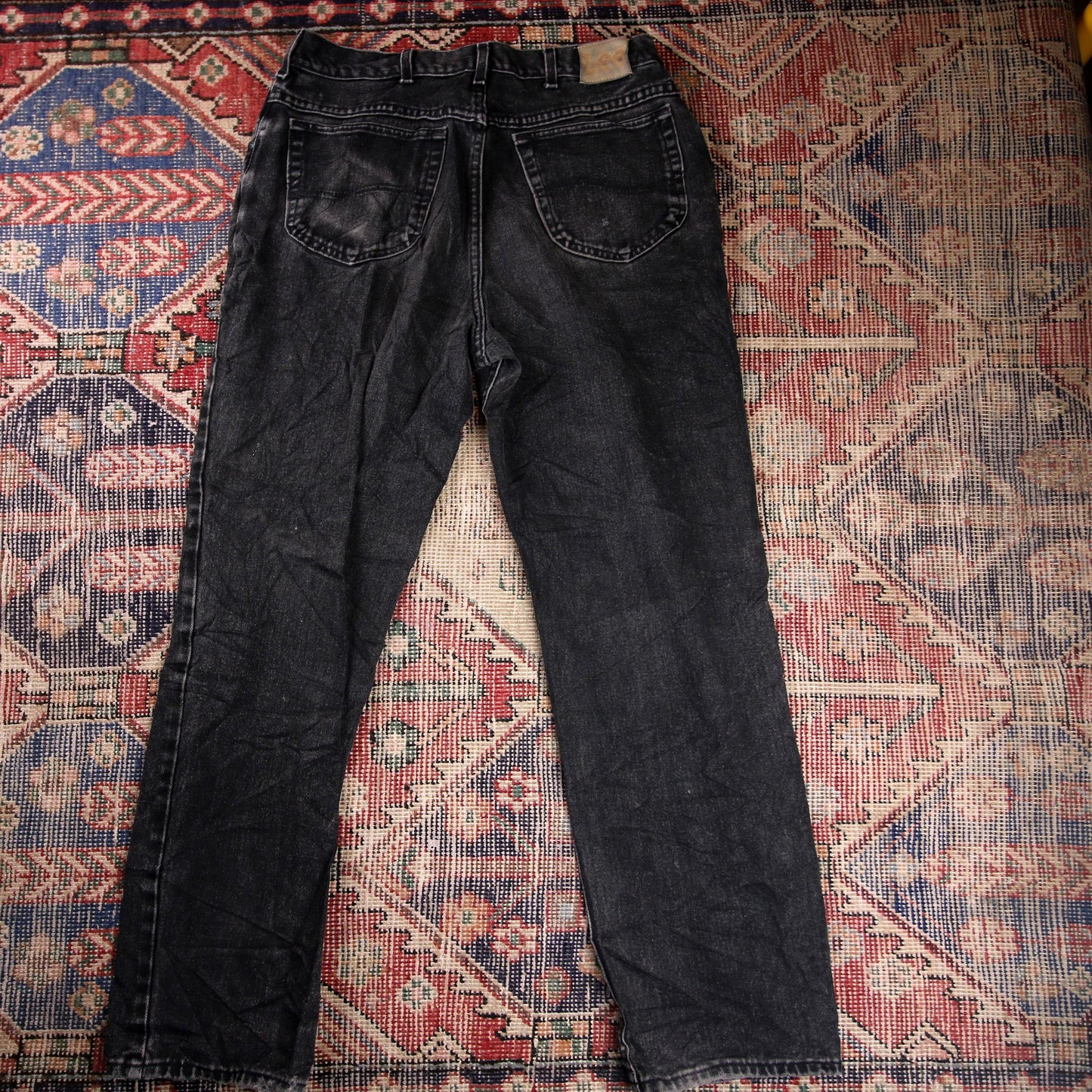 Lee W34 L30 Straight Leg Regular Fit Black Denim Jeans