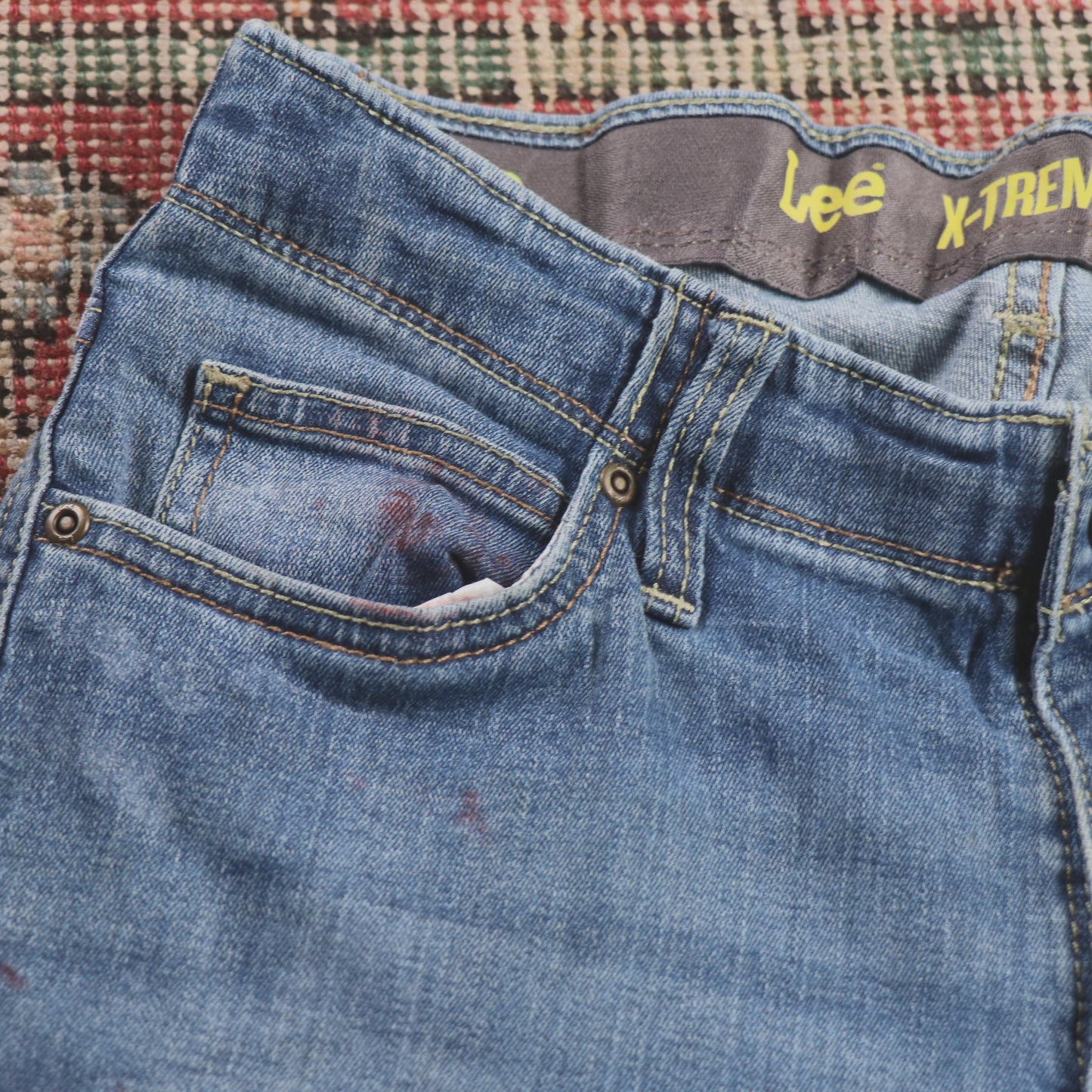 Lee W28 L24 Straight Leg Blue Denim Jeans