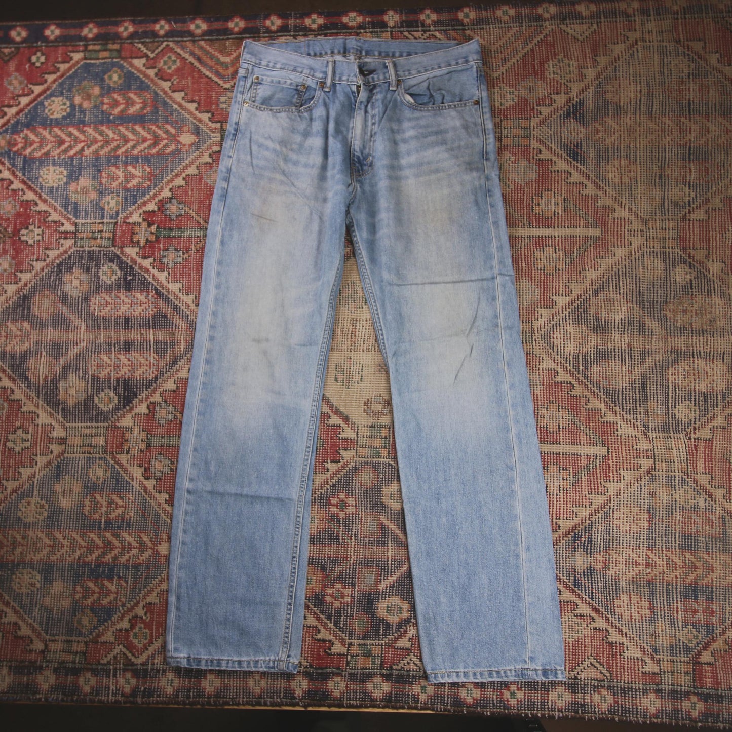 Levi's 505 W36 L31 Straight Leg Regular Fit Blue Denim Jeans