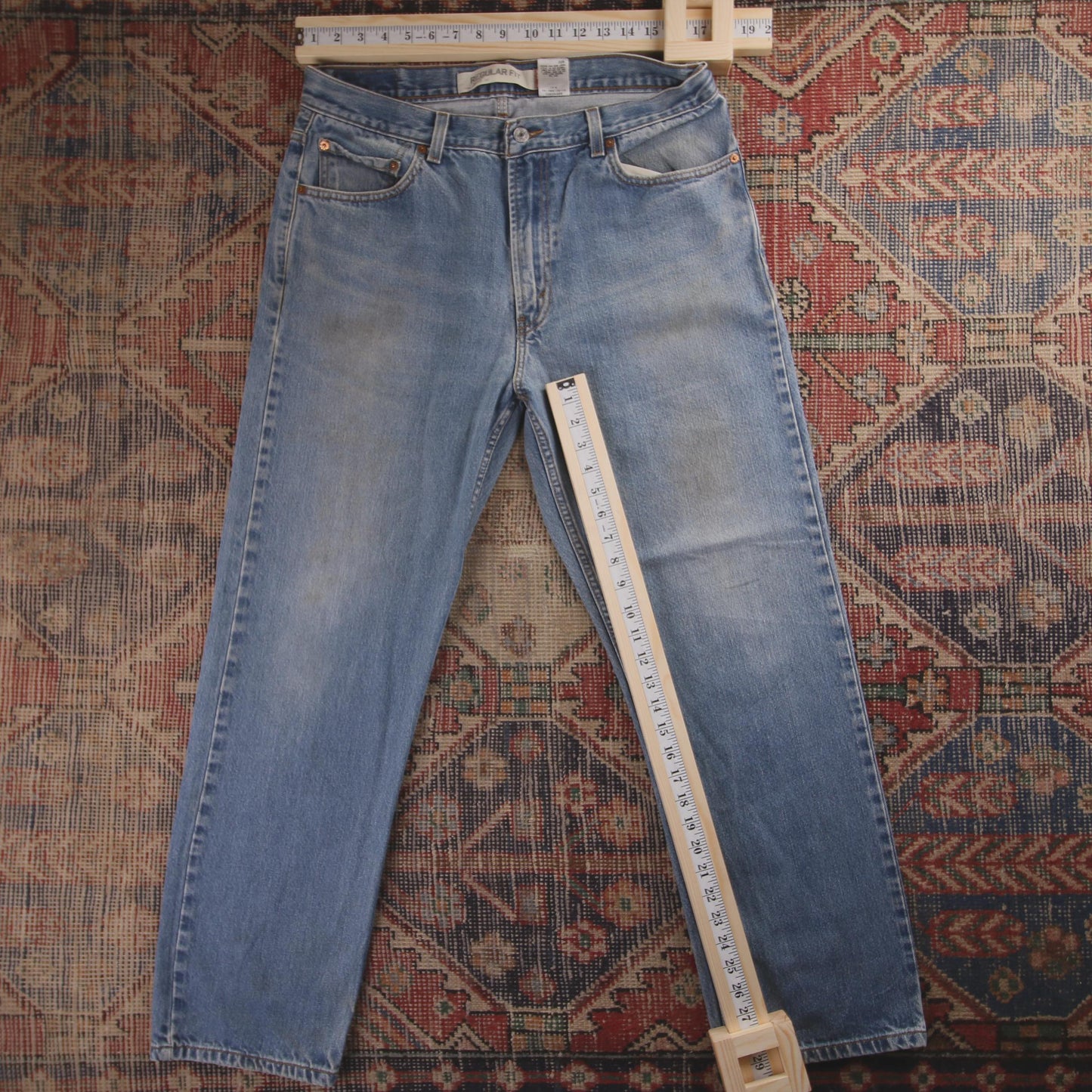 Levi's 505 Red Tab W28 L29 Straight Leg Regular Fit Blue Denim Jeans