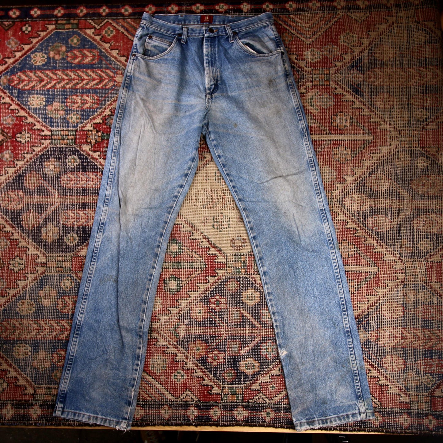 Wrangler W30 L34 Straight Leg Relaxed Fit Blue Denim Jeans