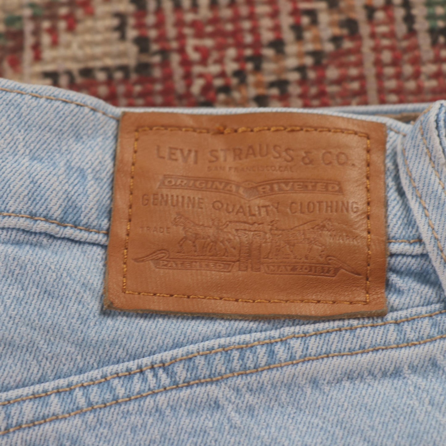 Levi's Red Tab W26 L28 Straight Leg High Waisted Blue Denim Jeans
