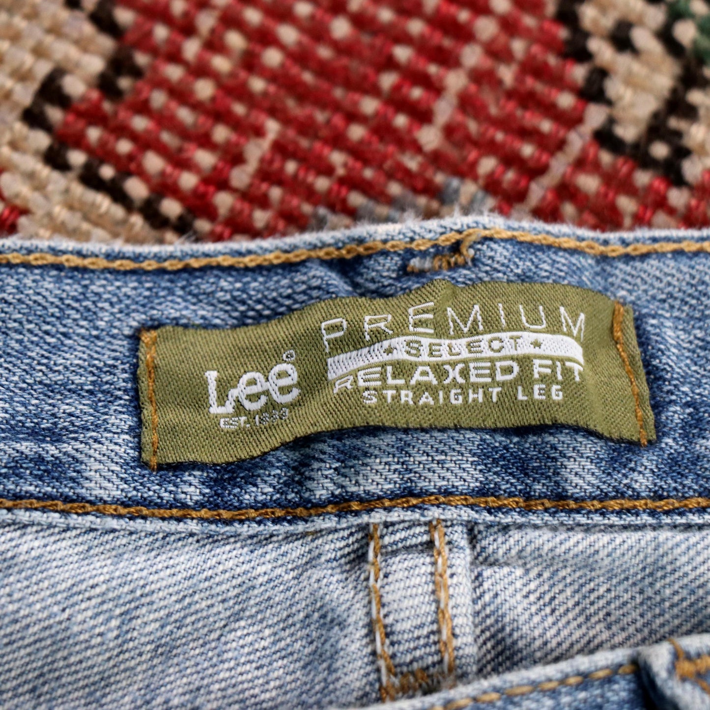 Lee W40 L29 Straight Leg Relaxed Fit Blue Denim Jeans