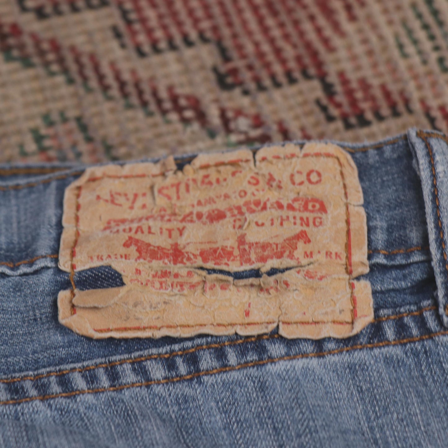 Levi's W36 L33 Straight Leg Blue Denim Jeans