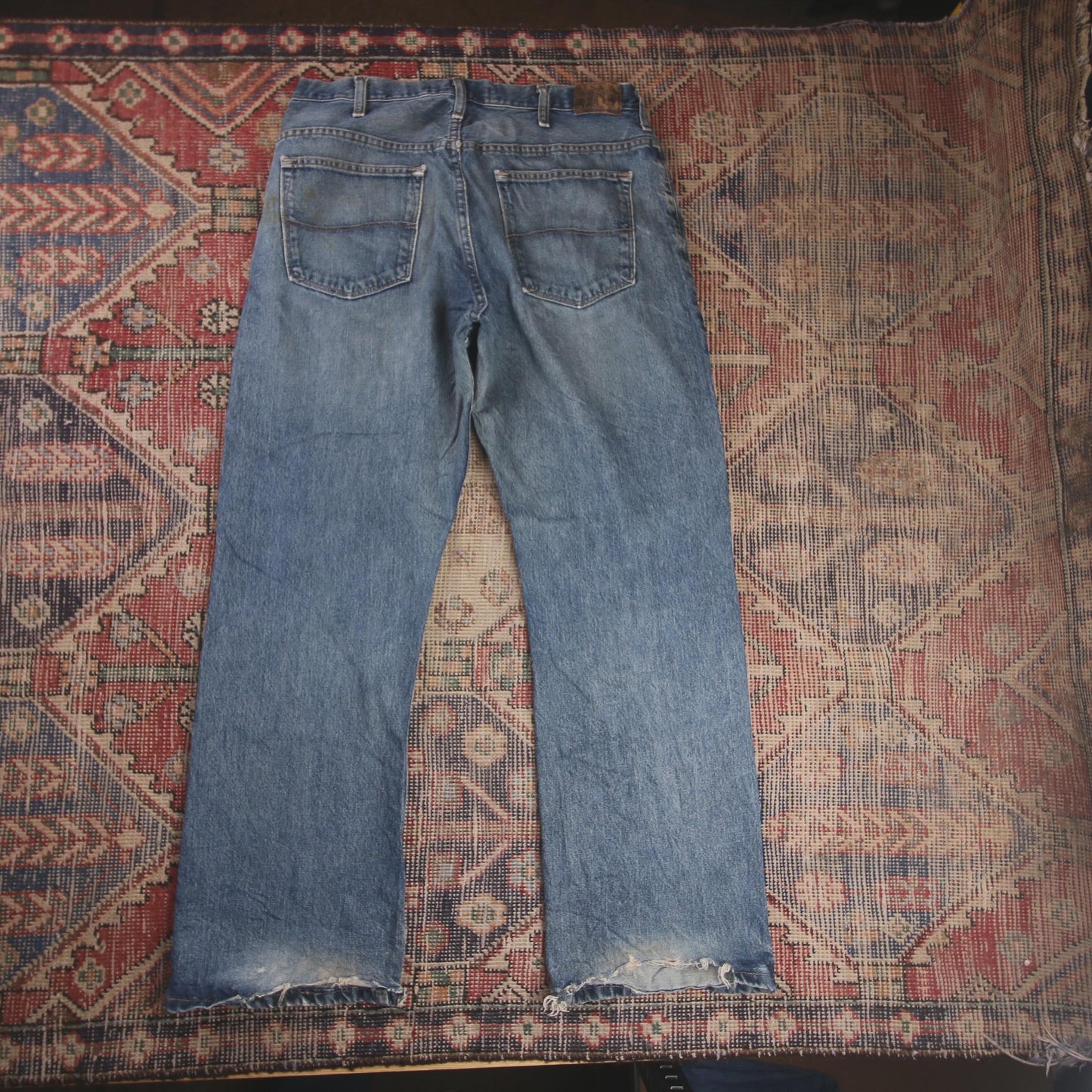 Lee W34 L30 Bootcut Relaxed Fit Classic Ripped Style Blue Denim Jeans