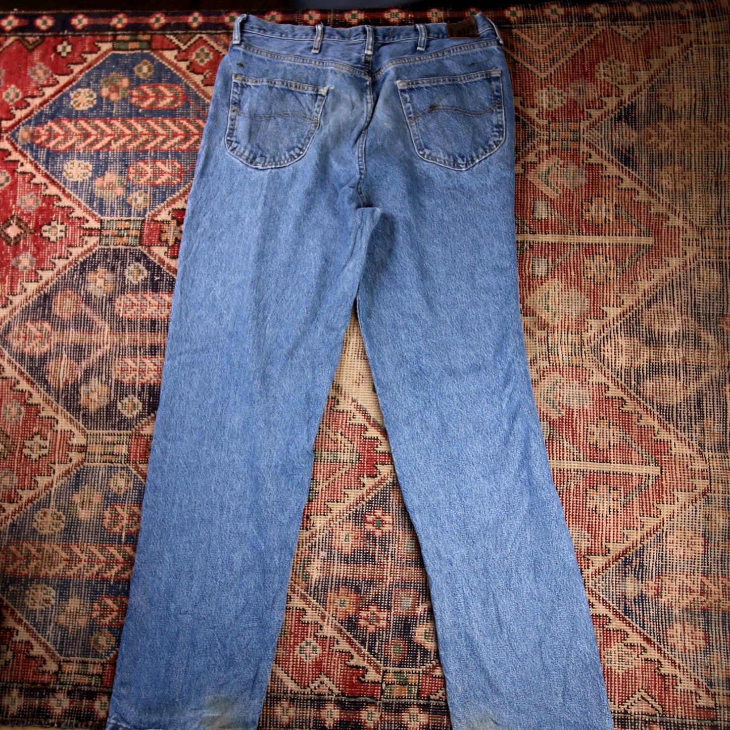 Lee W36 L34 Straight Leg Relaxed Fit Blue Denim Jeans