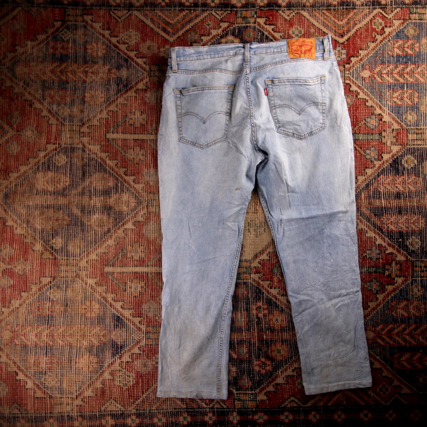 Levi's 501 Red Tab W36 L27 Original Fit Classic Ripped Style Blue Denim Jeans