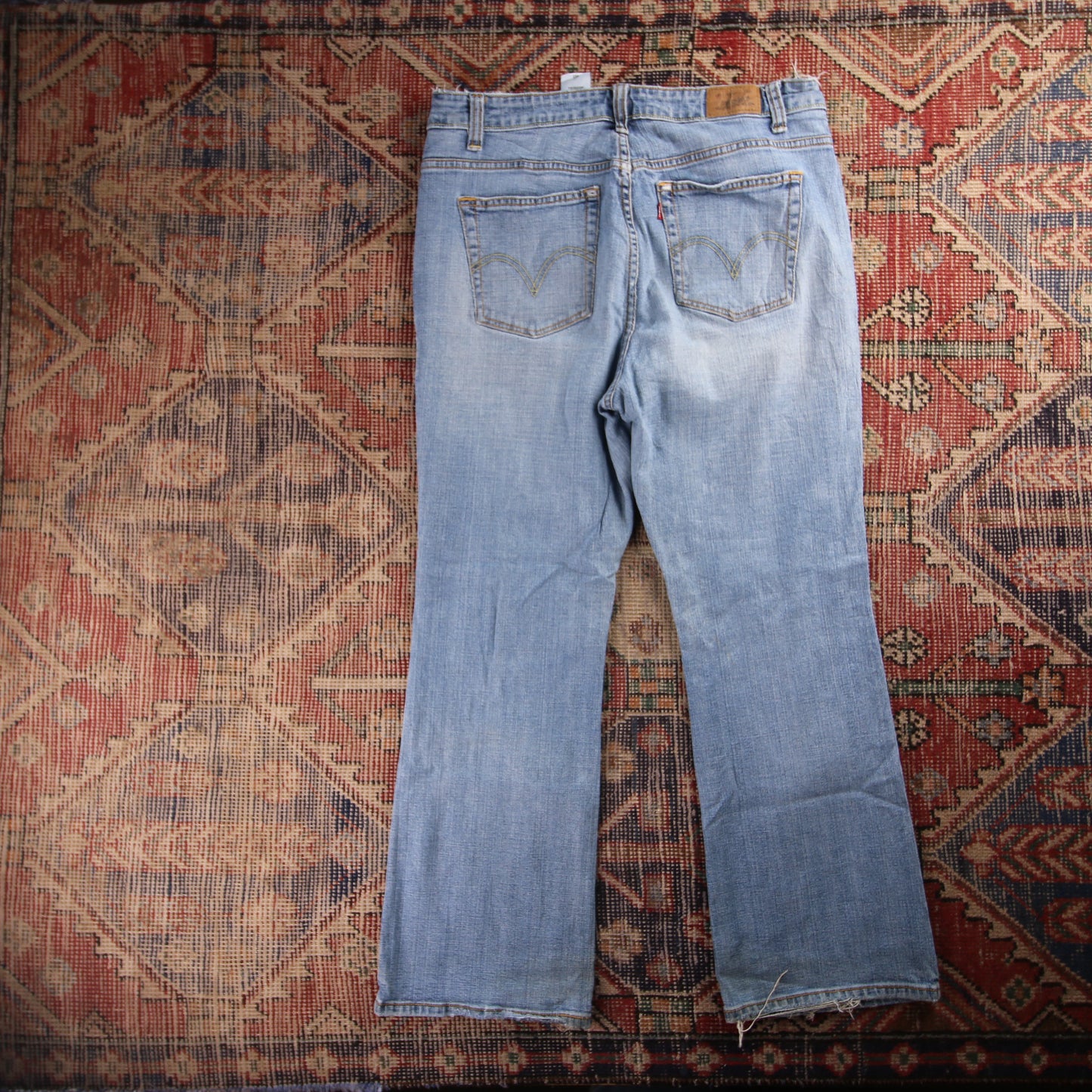 Levi's 525 Red Tab W34 L28 Bootcut Slim Fit Blue Denim Jeans