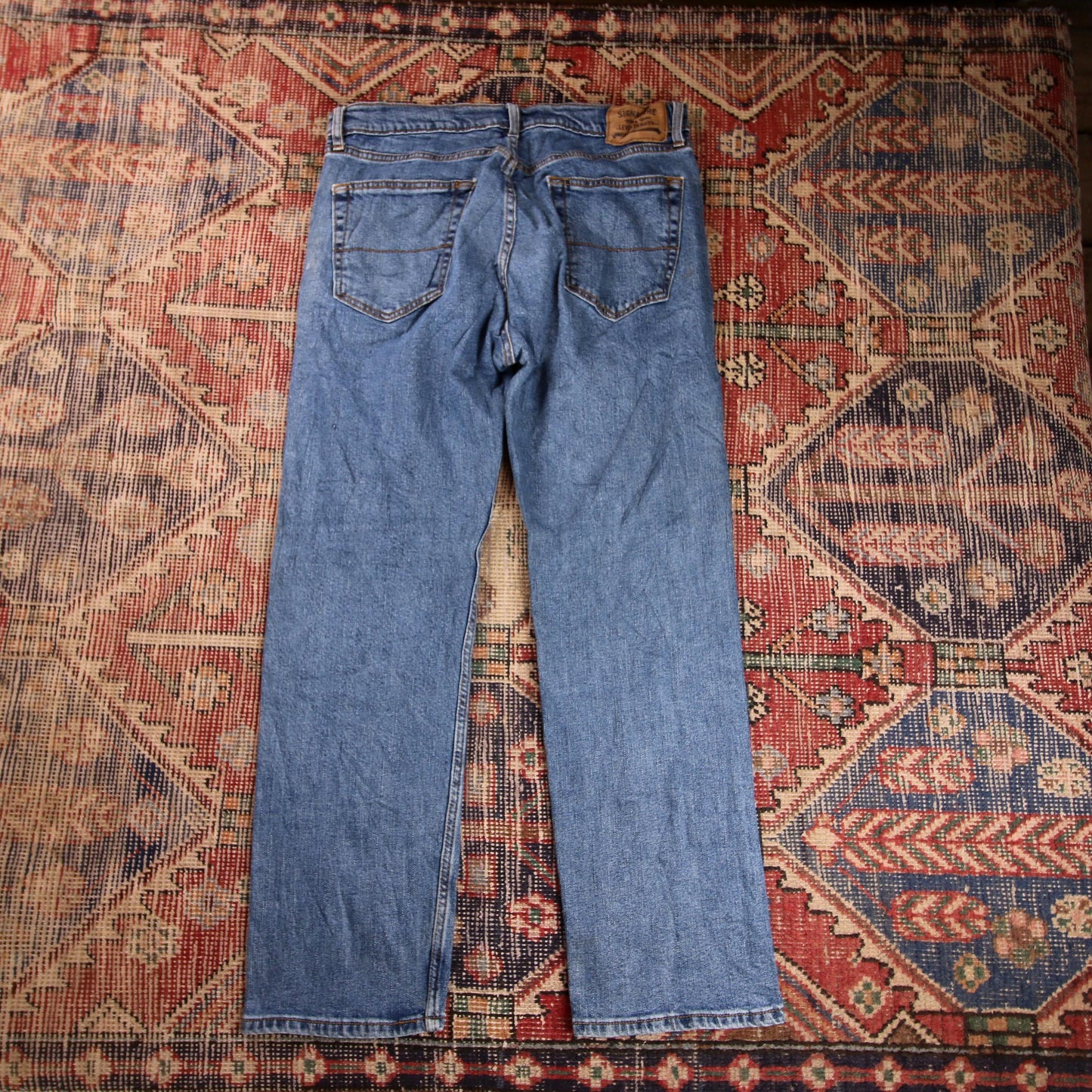 Levi's Signature W32 L28 Straight Leg Regular Fit Blue Denim Jeans