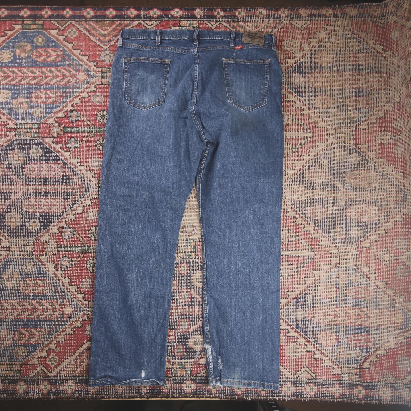 Wrangler W40 L29 Straight Leg Loose Fit Blue Denim Jeans