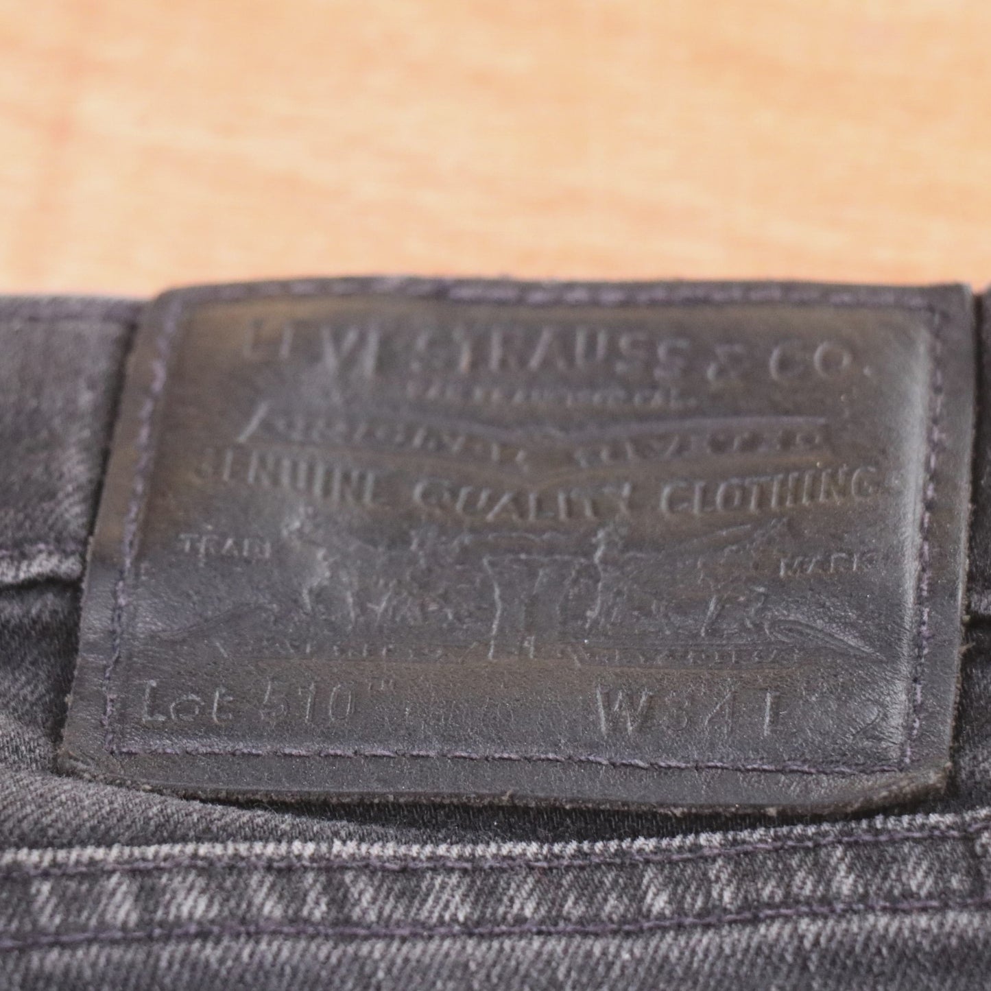 Levi's 510 Red Tab W34 L12 Slim Straight Leg Black Cotton Shorts