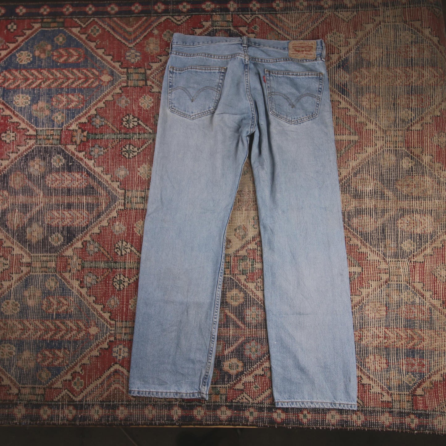 Levi's 505 W34 L29 Straight Leg Regular Fit Blue Denim Jeans